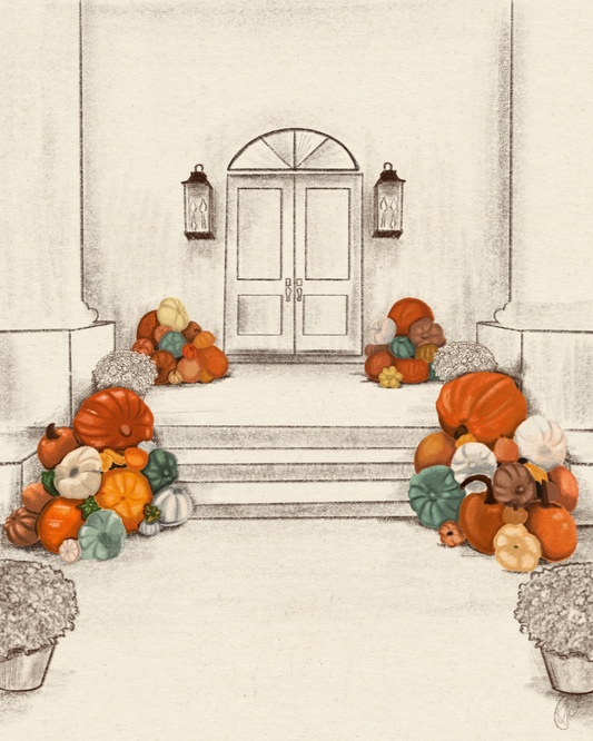 The Grand Entrance Pumpkin Porchscape with Porch Design
